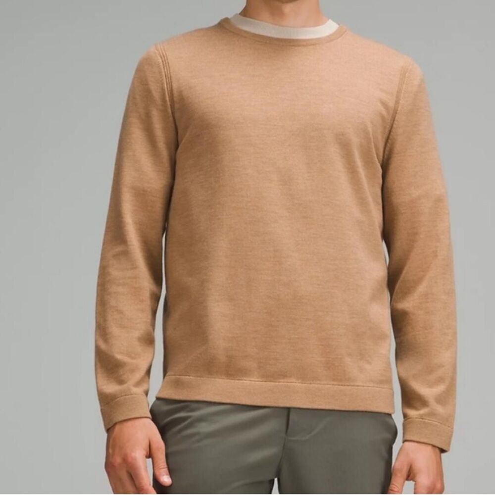 Lululemon New Venture Mens Merino Wool Crewneck Sweater XL Minimalist Preppy